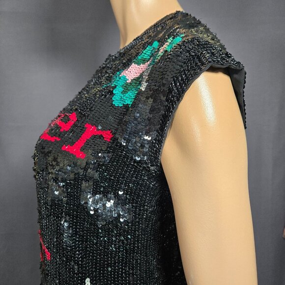 Twin-Set Simona Barbieri Sequin Mini Dress Graphic Print Size S Indie Sleaze - Picture 8 of 14